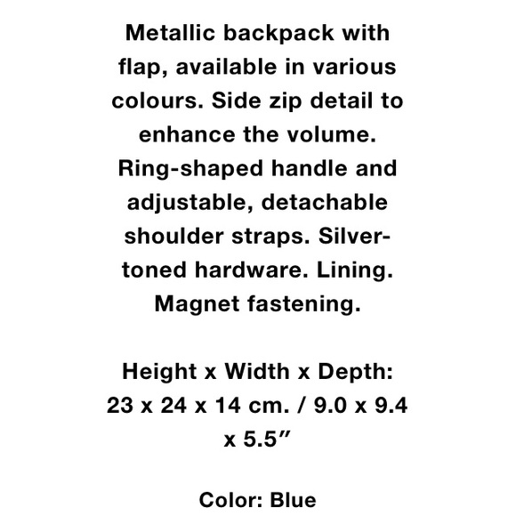 Zara metallic backpack with flap - Picture 5 of 5